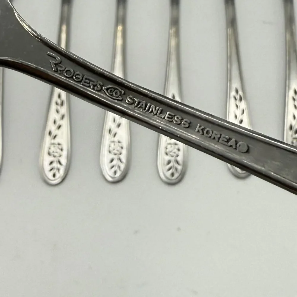 22 QTY Rogers Stanley Roberts Floral Mist Stainless Korea Silverware Flatware